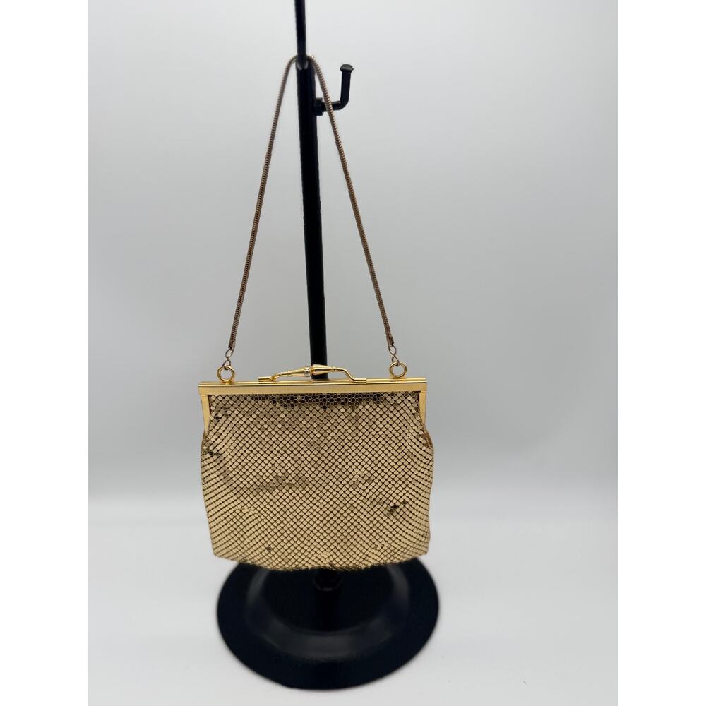 Vintage 1960s Liquid Gold Metal Mesh Wristlet Bag - Whiting & Davis Style